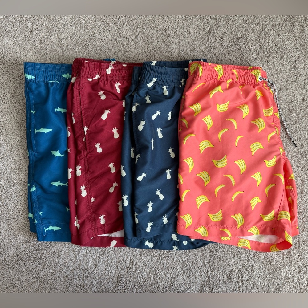 Men's Swim Trunks Set - Blue, Red, Navy, Orange
